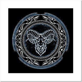 Viking Celtic Ram Aries Zodiac Posters and Art